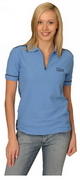Ladies Waffle Contrast Polo , Clothing